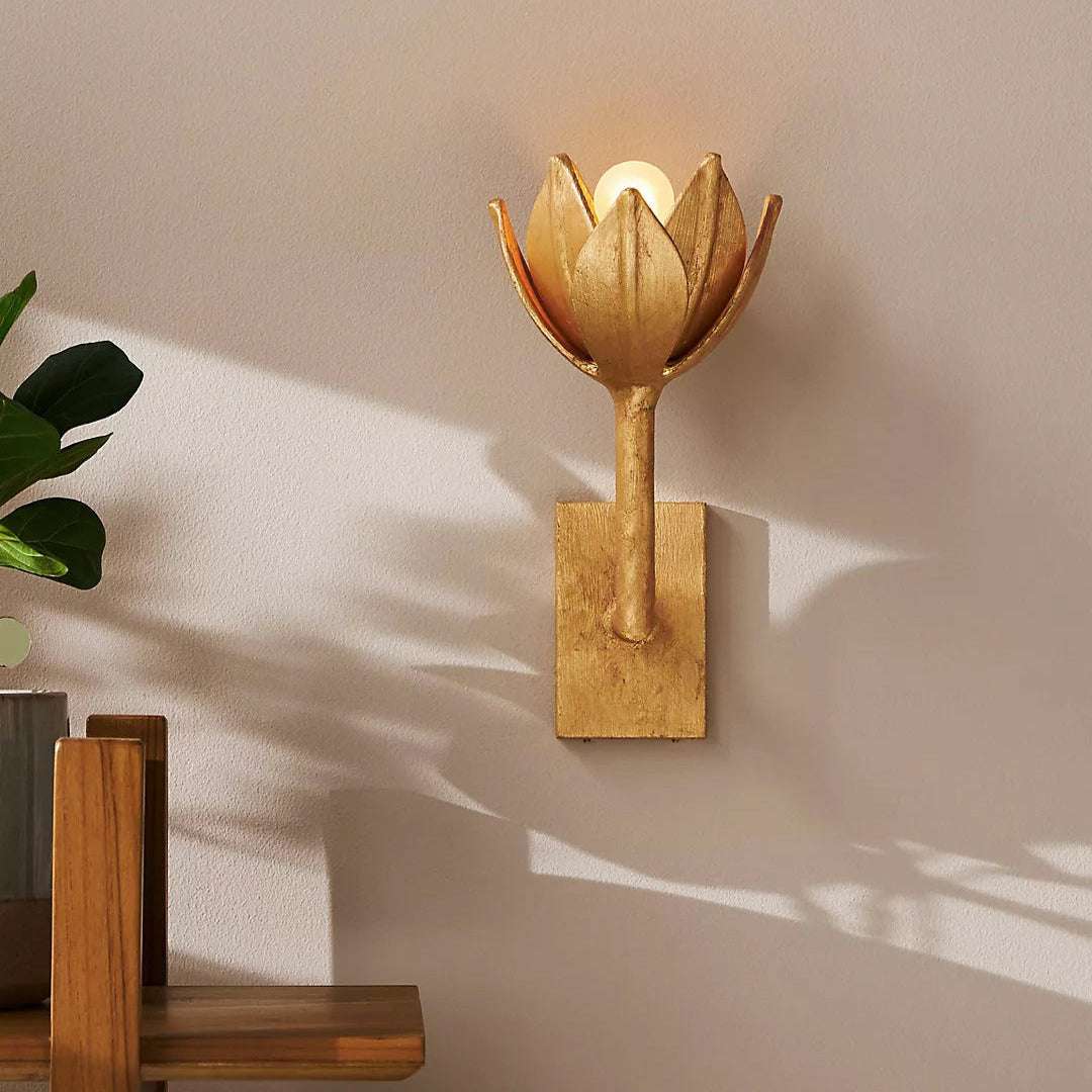 Metal Floral Sconce Three Height Choices Hardwired Accent Fixture for Entryways Bedrooms Dining Halls Modern Sculptural Form E12/E14 Base 11