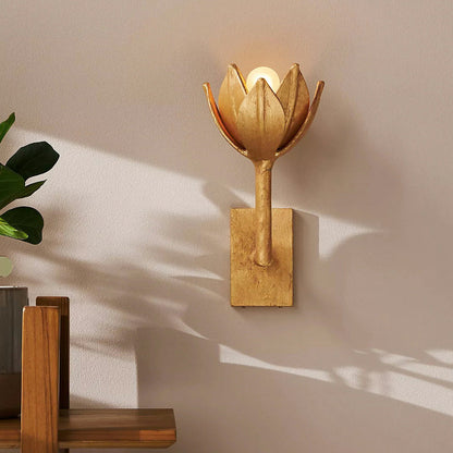 Metal Floral Sconce Three Height Choices Hardwired Accent Fixture for Entryways Bedrooms Dining Halls Modern Sculptural Form E12/E14 Base 11