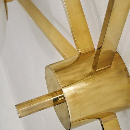 Five-Arm Flush Mount Ceiling Fixture with Milky White Shades in Warm Gold Finish for Kitchen Island Bedroom Hallway Entry Foyer Low Profile