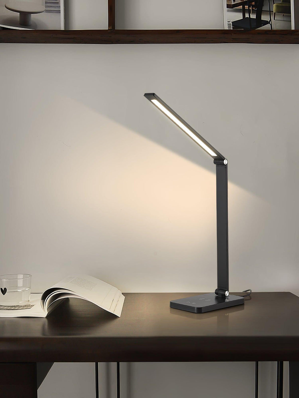 Adjustable LED Task Light 15W with USB Port Aluminum Metal Frame Touch Control 14 in for Home Office Workspace Reading Computer Desk Study D