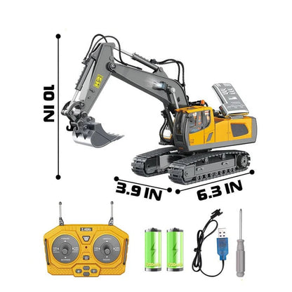 All-Terrain Excavator | Remote-Controlled Construction Toy with Metal Attachments | Realistic Digging Experience