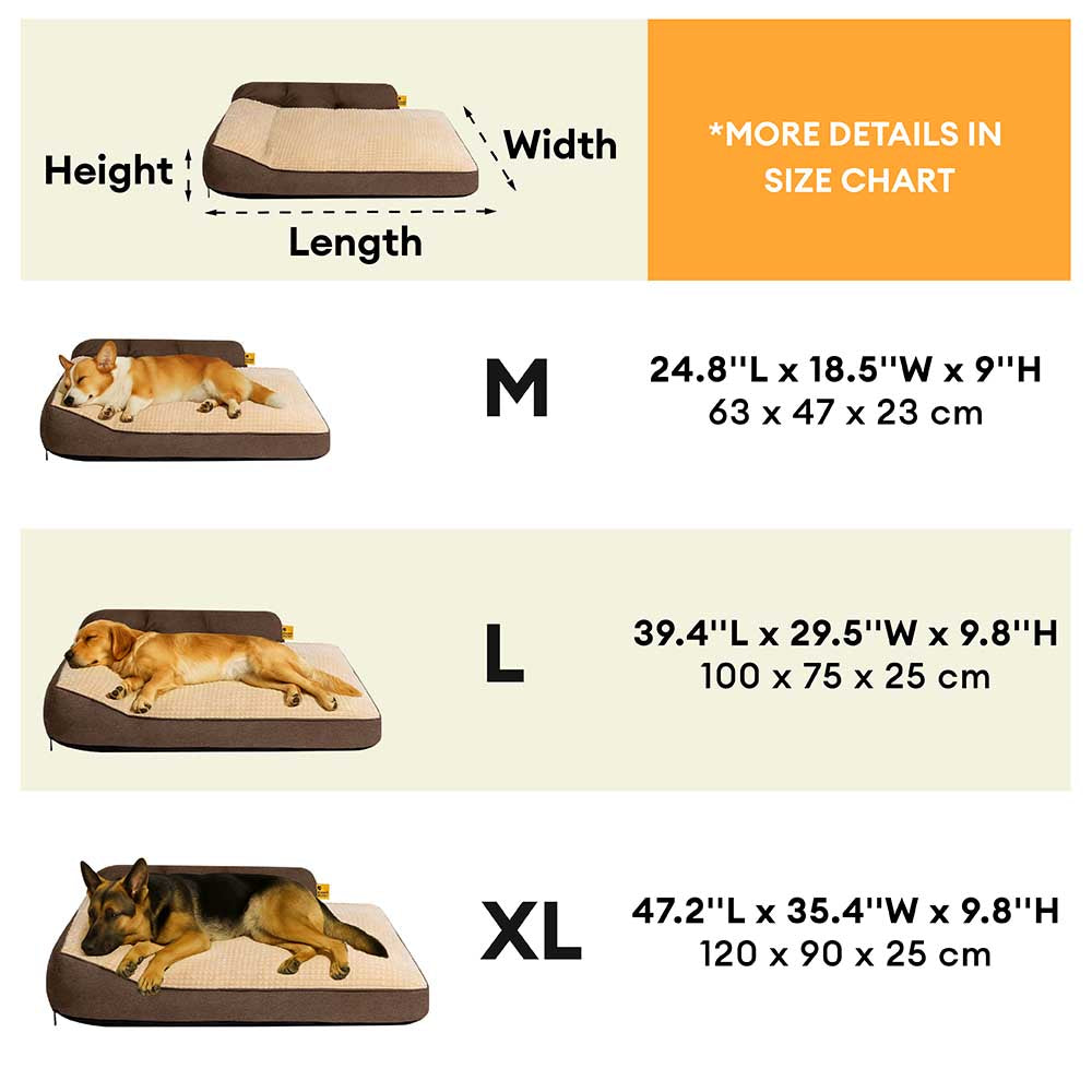 Orthopedic Pet Bed with Bolster Pillow for Dogs & Cats – Washable, Non-Slip Base, Year-Round Comfort