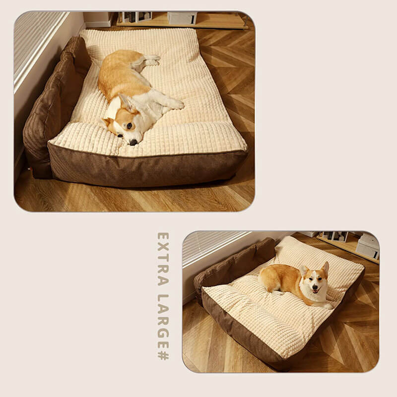 Orthopedic Pet Bed with Bolster Pillow for Dogs & Cats – Washable, Non-Slip Base, Year-Round Comfort