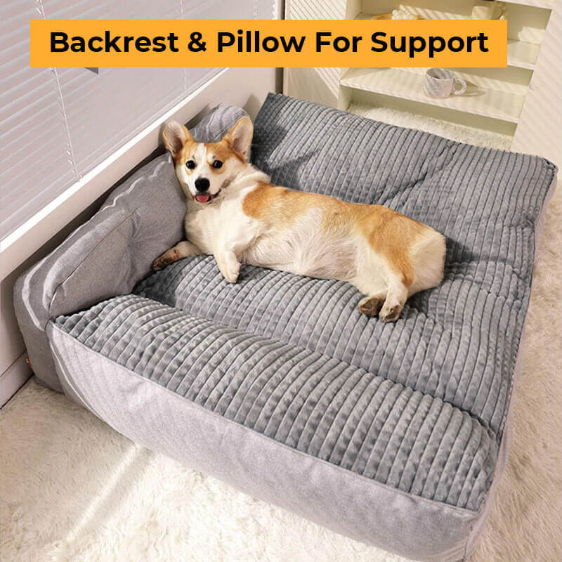 Orthopedic Pet Bed with Bolster Pillow for Dogs & Cats – Washable, Non-Slip Base, Year-Round Comfort