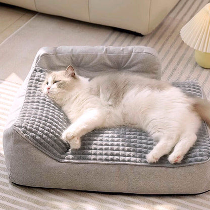 Orthopedic Pet Bed with Bolster Pillow for Dogs & Cats – Washable, Non-Slip Base, Year-Round Comfort