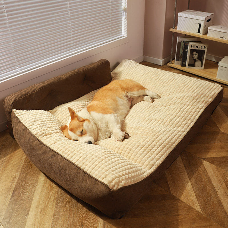 Orthopedic Pet Bed with Bolster Pillow for Dogs & Cats – Washable, Non-Slip Base, Year-Round Comfort