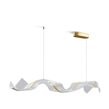 Linear LED Ceiling Light Fixture 39-59 Inch Dimmable Acrylic Pendant Lamp for Dining Room Living Room Kitchen Modern Hanging Light with Remo