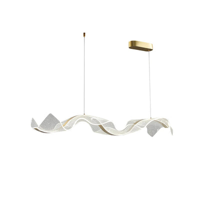 Linear LED Ceiling Light Fixture 39-59 Inch Dimmable Acrylic Pendant Lamp for Dining Room Living Room Kitchen Modern Hanging Light with Remo