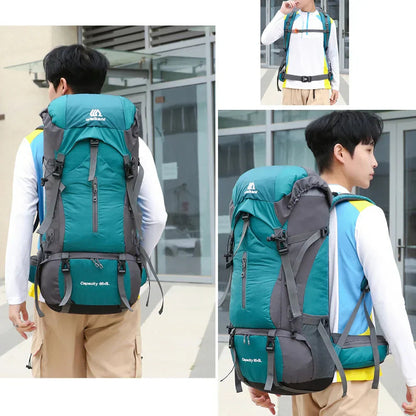 Alpivento | 70L Trekking Backpack with Rain Cover & Ergonomic Design | Perfect for Multi-Day Hikes