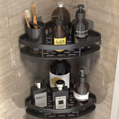 Wall-Mounted Bathroom Storage Rack with Hook, Aluminum Shower Organizer Caddy, Rustproof No-Drill Shelf for Shampoo & Soap, Single or