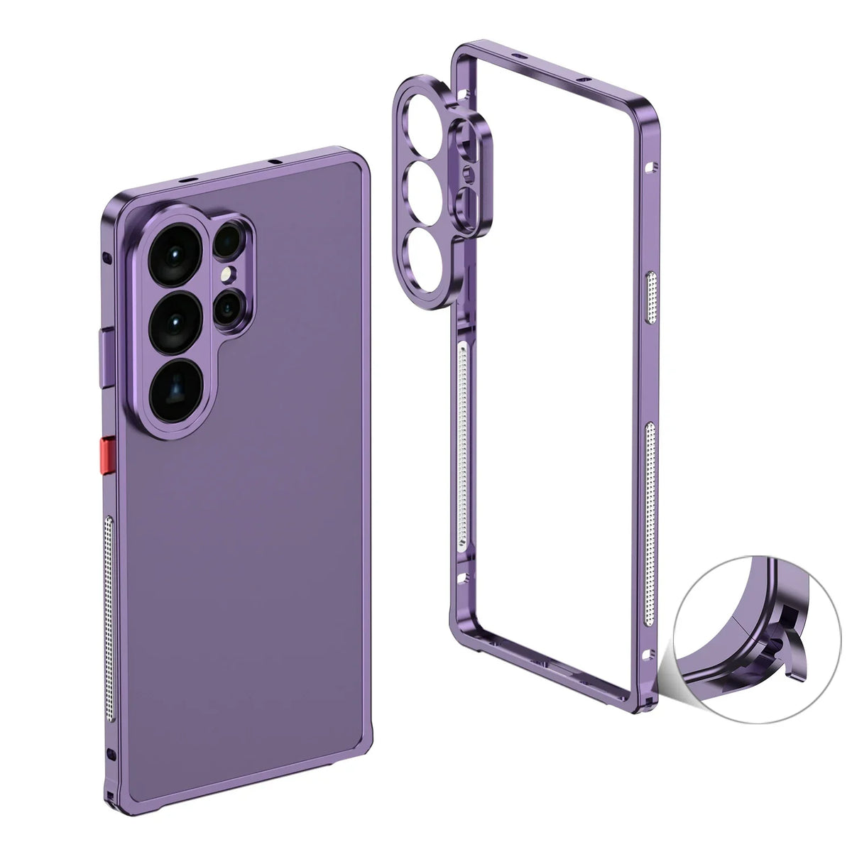 Aluminum Frame Case for Samsung Galaxy – Shock-Absorbing Metal Bumper with Raised Edges & Precise Cutouts – S22 S23 S24 S25 S26 Plus Ultra