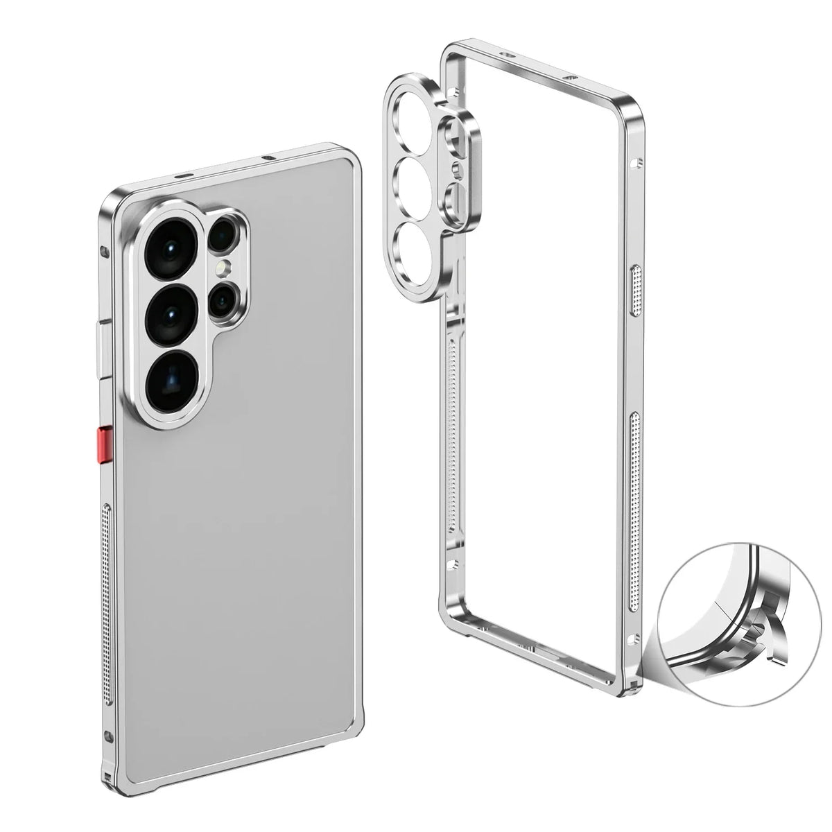Aluminum Frame Case for Samsung Galaxy – Shock-Absorbing Metal Bumper with Raised Edges & Precise Cutouts – S22 S23 S24 S25 S26 Plus Ultra
