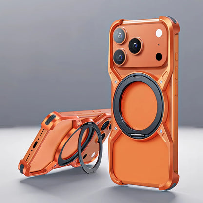 Minimalist Metal Frame Phone Case for iPhone 14, 15, 16 & 17 – Ultra-Lightweight Drop Protection with X-Frame Design