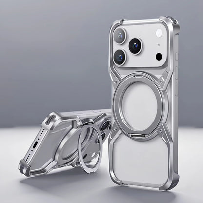 Minimalist Metal Frame Phone Case for iPhone 14, 15, 16 & 17 – Ultra-Lightweight Drop Protection with X-Frame Design