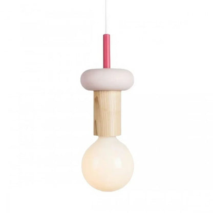 Wooden Hanging Ceiling Fixture Multicolor Geometric Shade 7.5-16.5 in Height Adjustable Dining Room Kitchen Bedroom Overhead Lighting Modern