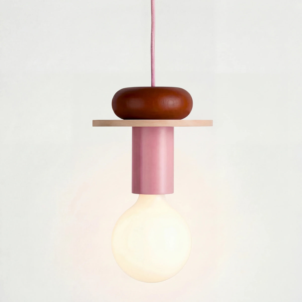 Wooden Hanging Ceiling Fixture Multicolor Geometric Shade 7.5-16.5 in Height Adjustable Dining Room Kitchen Bedroom Overhead Lighting Modern