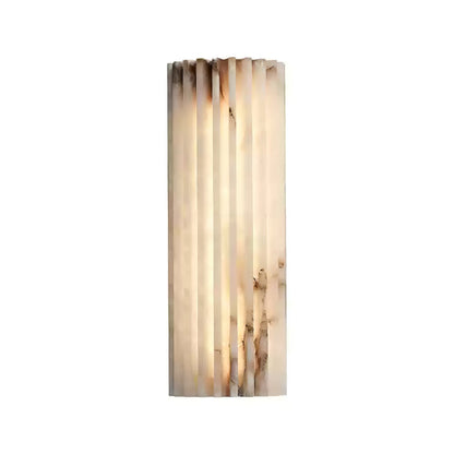 Natural Stone Wall Sconce 12 in Integrated LED Ribbed Surface Indoor Lighting Fixture for Bedroom Hallway Living Room Warm Ambient Glow