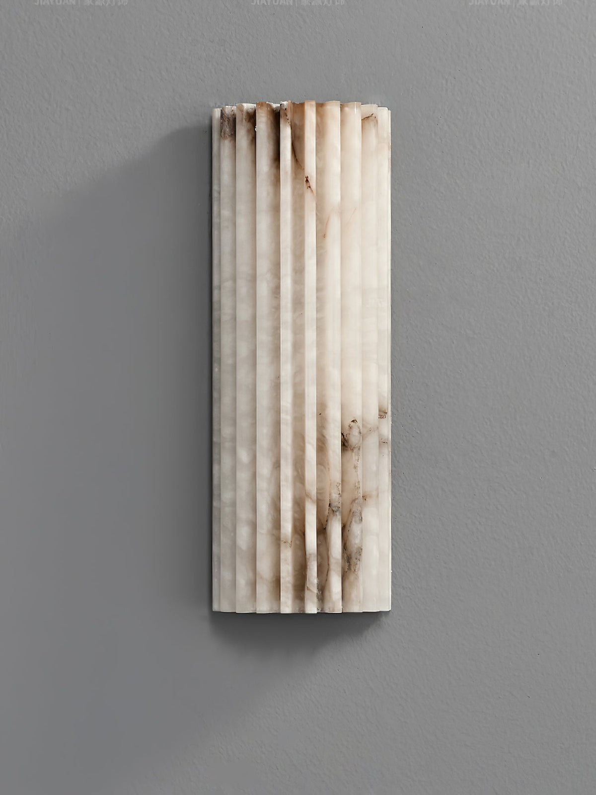 Natural Stone Wall Sconce 12 in Integrated LED Ribbed Surface Indoor Lighting Fixture for Bedroom Hallway Living Room Warm Ambient Glow