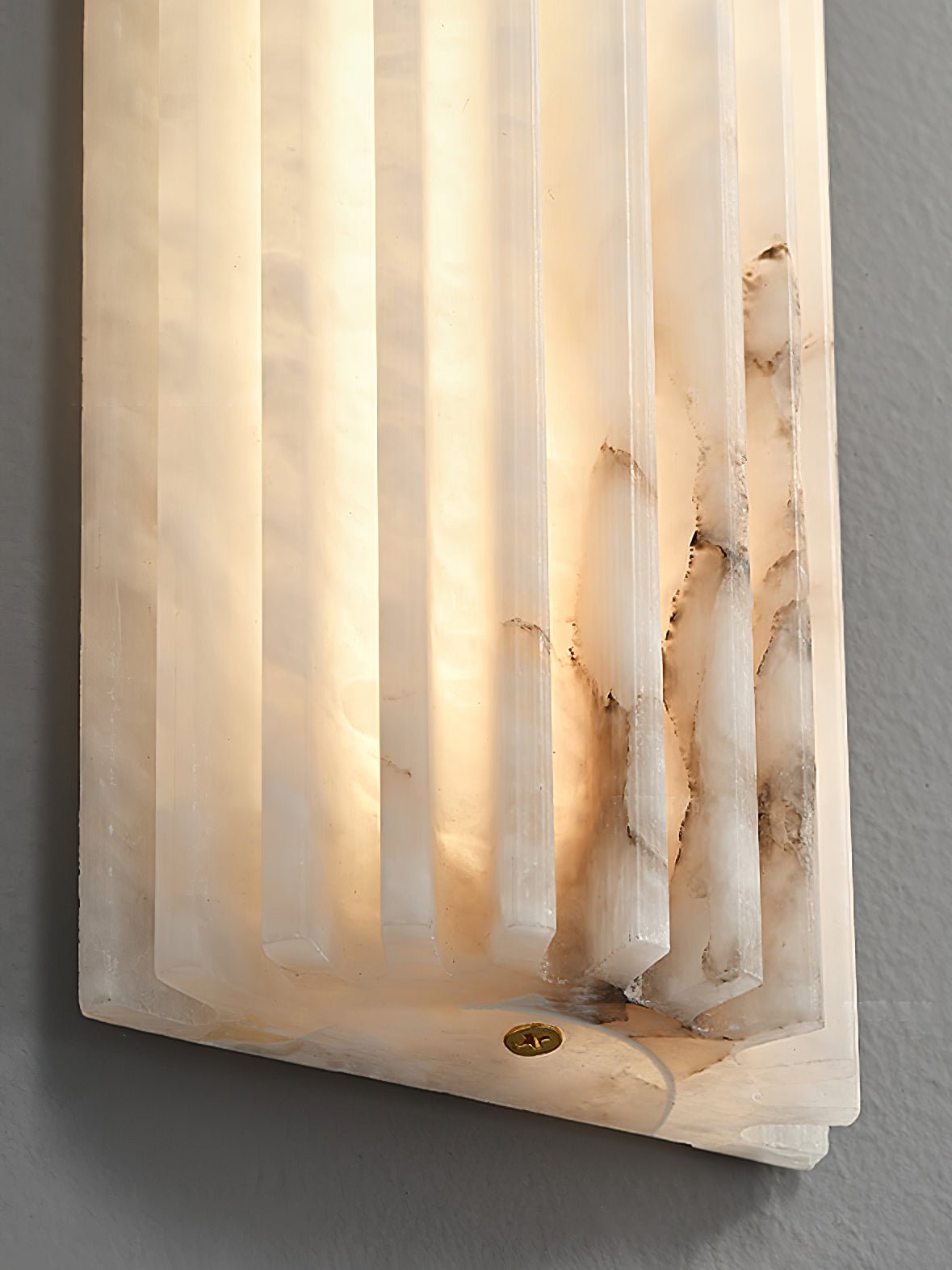 Alabaster Wall Sconce Light Fixture Cylinder Hardwired LED Integrated White Warm Neutral Cool Temperature Modern Accent for Bedroom