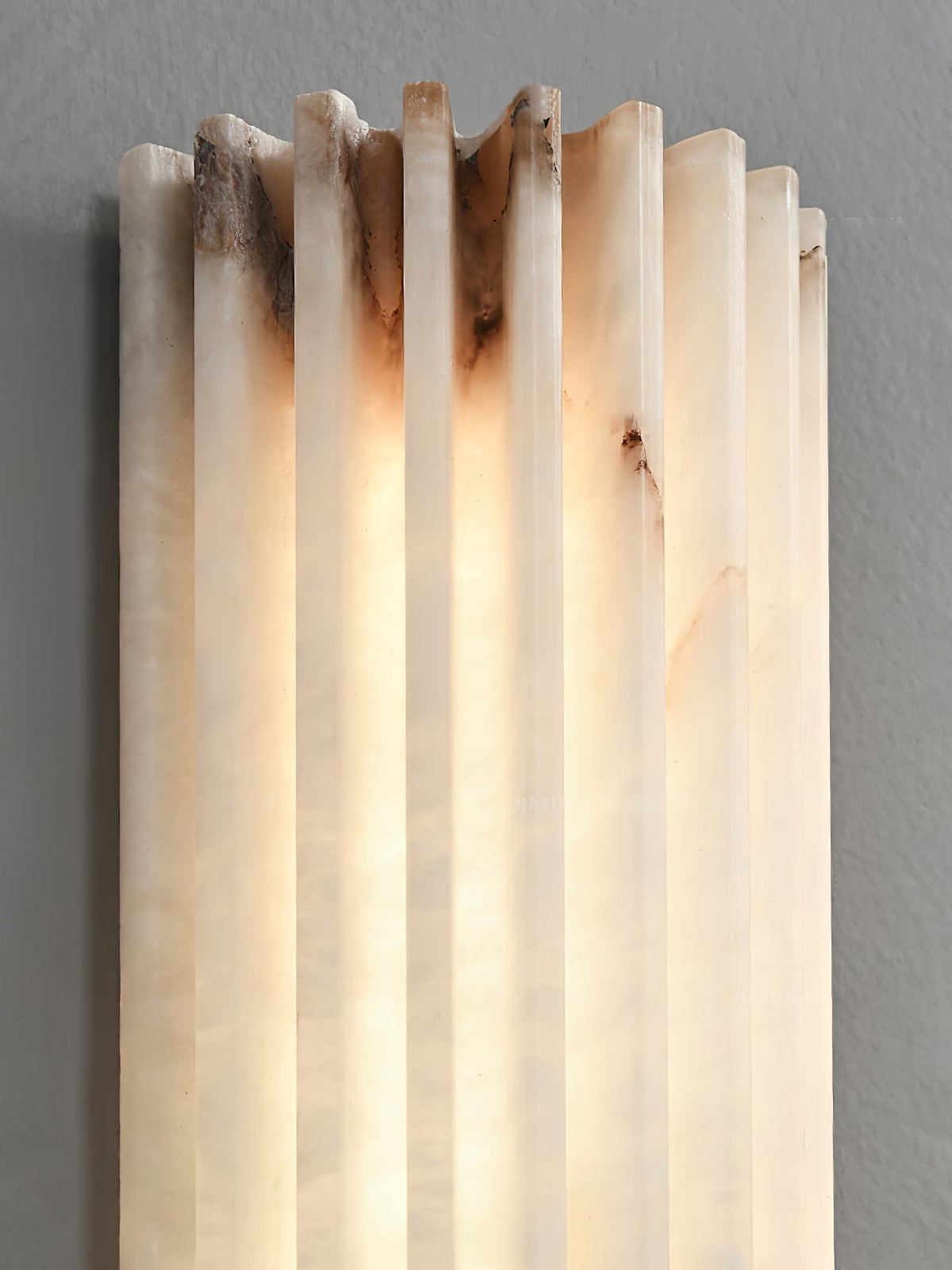 Natural Stone Wall Sconce 12 in Integrated LED Ribbed Surface Indoor Lighting Fixture for Bedroom Hallway Living Room Warm Ambient Glow