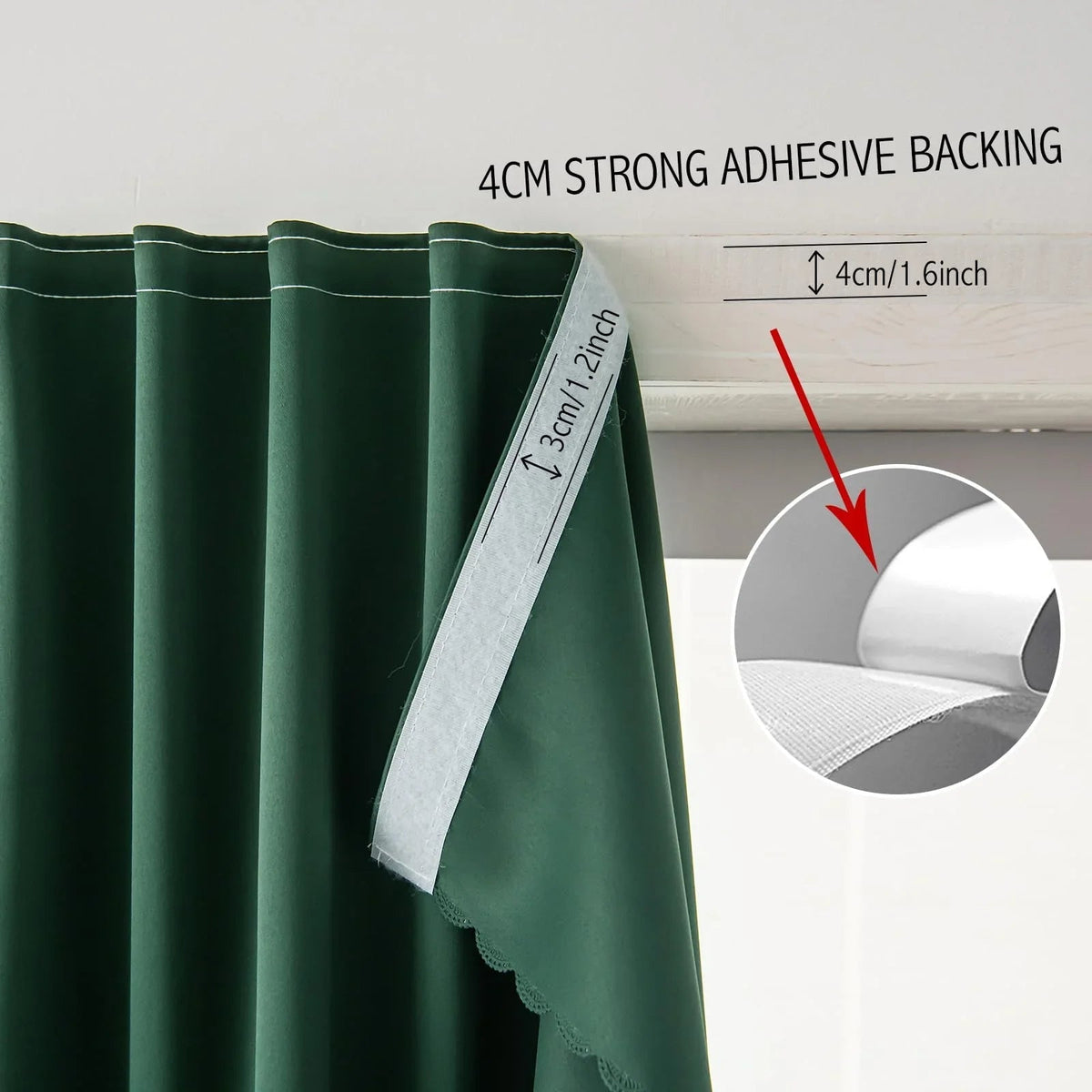 Ortekor Eco-Friendly Blackout Curtains for Bedroom with Velcro Fastening | UPF100 Light Control and UV Protection