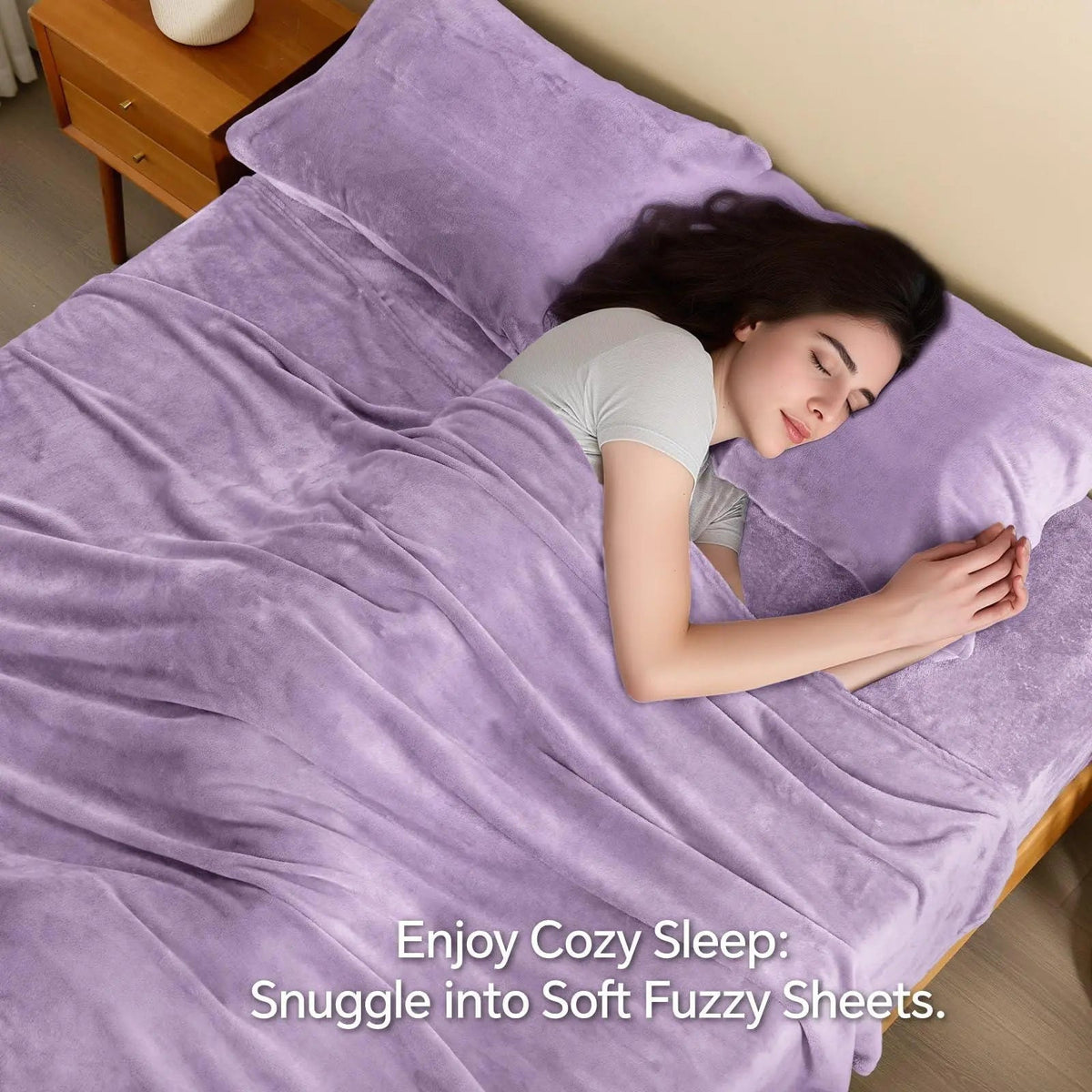 Cozy Nights | Flannel Bedding Set with Deep Pocket Fitted Sheet | Soft Microfiber for All-Season Comfort