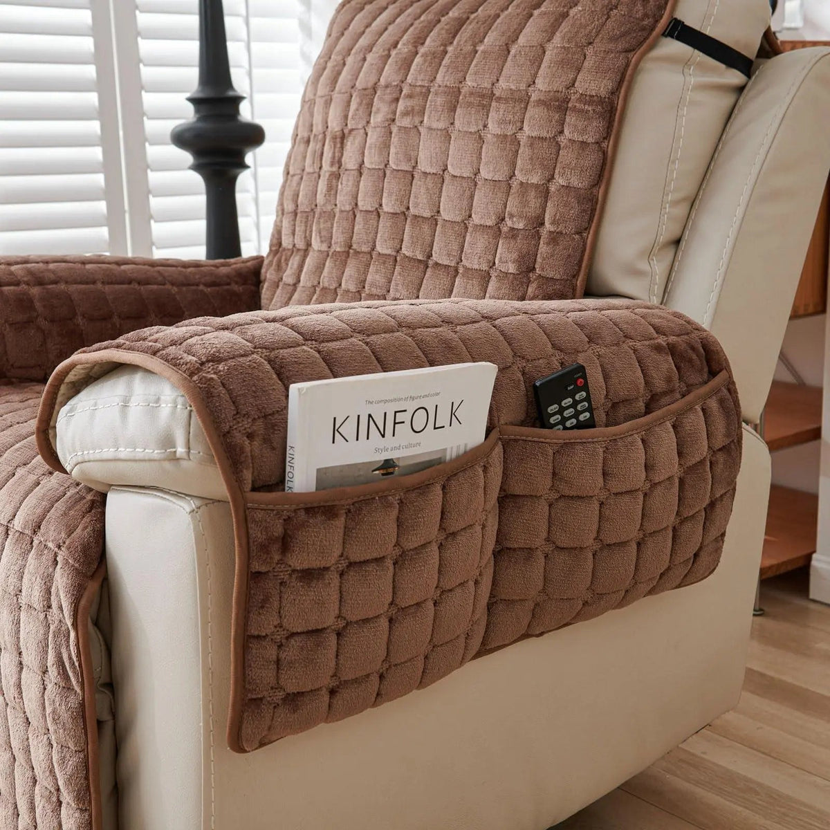 Ortekor ComfortGuard | Recliner Chair Cover with Elastic Straps & Washable Microfiber | Stylish Protection for Homes with Kids and Pets