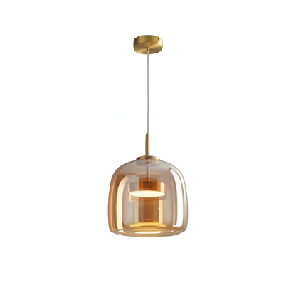 Triple Glass Dome Ceiling Light 15 in Adjustable Height for Kitchen Island Dining Room Modern Hanging Fixture Gray Smoked Finish