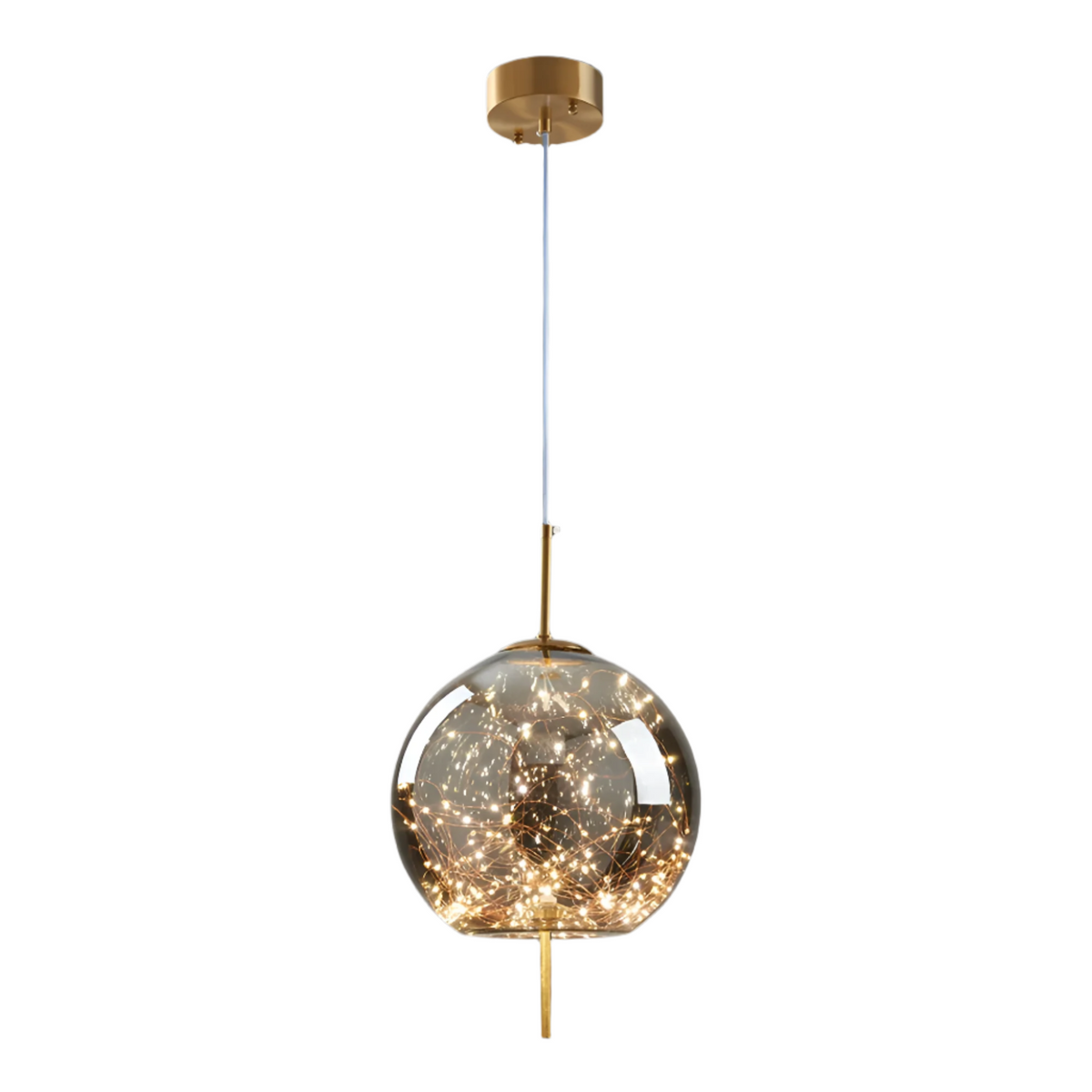 Glass Hanging Fixture with Adjustable Cord for Dining Table & Kitchen Island | Modern Suspended Light in Amber or Gray | Oval Sphere Capsule