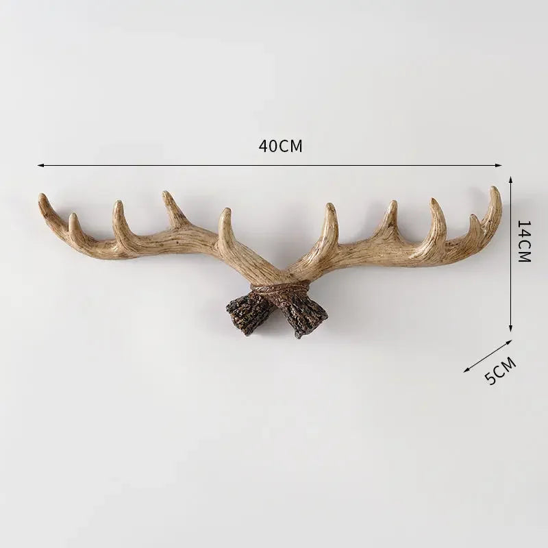 Resin Antler Hooks for Entryway Rustic Brown Black Wall-Mounted Hallway Coat Hanger Organizer for Bags Hats Scarves Home Bedroom Storage