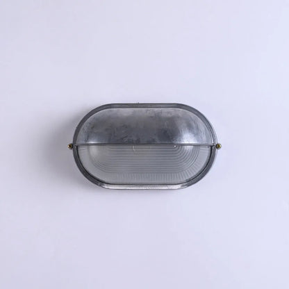 Metal Sconce with Glass Shade for Hallway Corridor Bedroom Entry 8 inch Round Oval Indoor Fixture E26 E27 Bulb Socket Retro Factory Look Hom