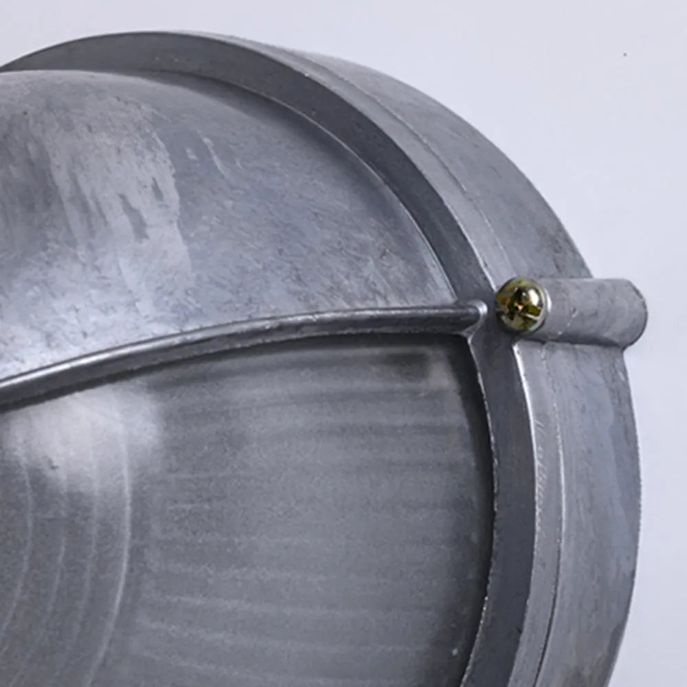 Metal Sconce with Glass Shade for Hallway Corridor Bedroom Entry 8 inch Round Oval Indoor Fixture E26 E27 Bulb Socket Retro Factory Look Hom