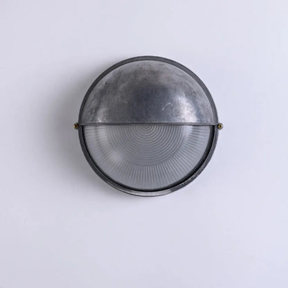 Metal Sconce with Glass Shade for Hallway Corridor Bedroom Entry 8 inch Round Oval Indoor Fixture E26 E27 Bulb Socket Retro Factory Look Hom