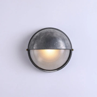 Metal Sconce with Glass Shade for Hallway Corridor Bedroom Entry 8 inch Round Oval Indoor Fixture E26 E27 Bulb Socket Retro Factory Look Hom