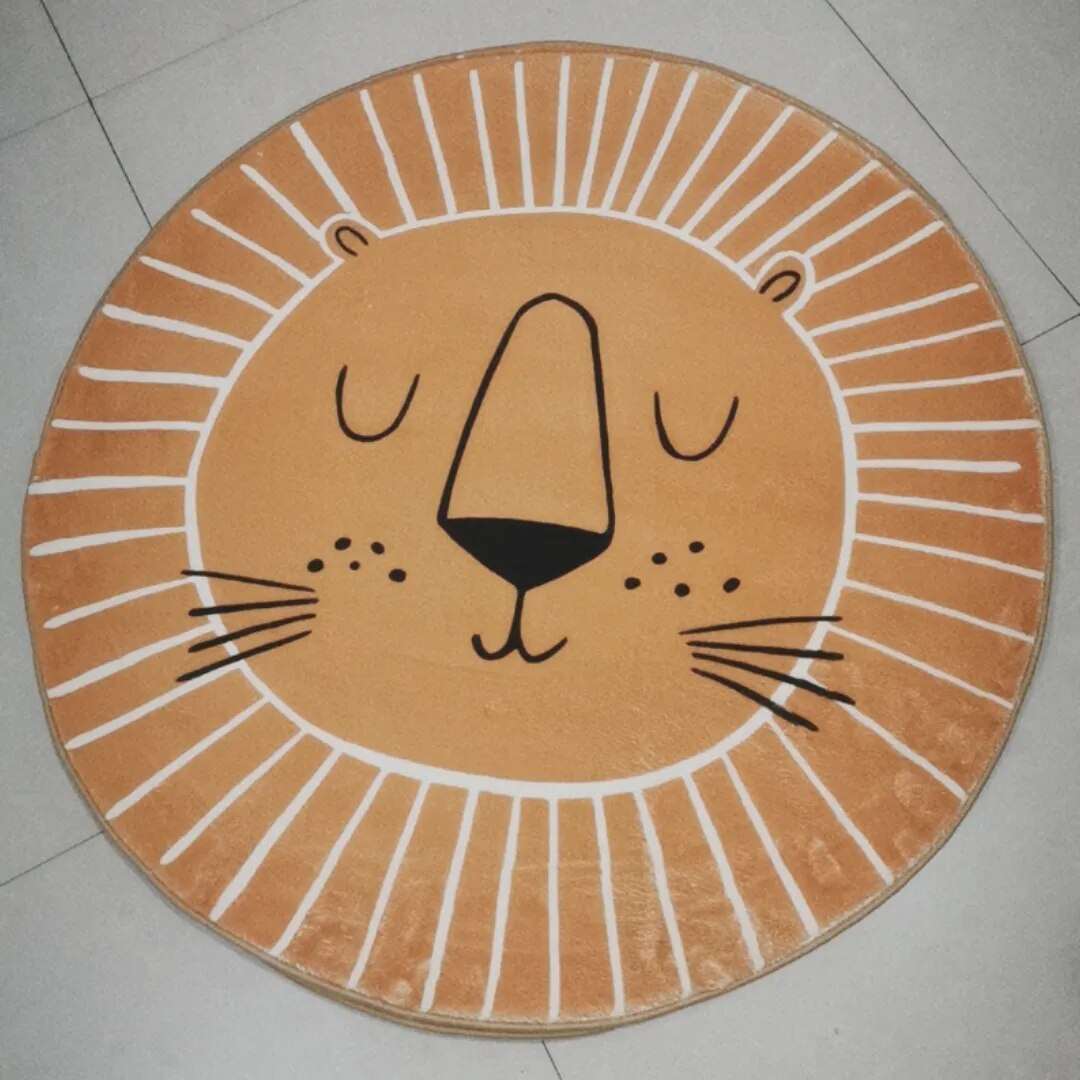 Round Animal Play Mat for Kids Bedrooms – Soft Microfiber Floor Rug with Safari Theme, Machine Washable, Multiple Sizes for Nursery & Playro