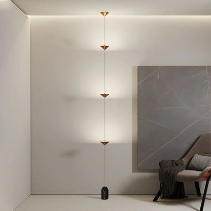Tension Pole LED Lamp Adjustable 8-10 ft Height Ambient Lighting Bedroom Living Room Four-Point Vertical Light Fixture Space-Saving Modern I