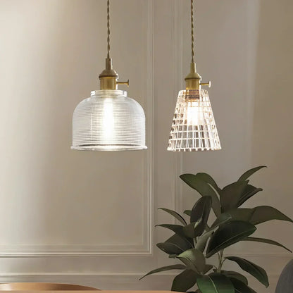 Adjustable Height Pendant Light with Clear Glass Shade Bronze Finish for Dining Table Kitchen Island Living Room Overhead Lighting