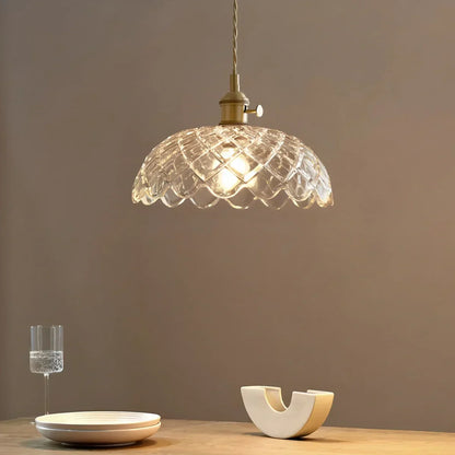 Adjustable Height Pendant Light with Clear Glass Shade Bronze Finish for Dining Table Kitchen Island Living Room Overhead Lighting