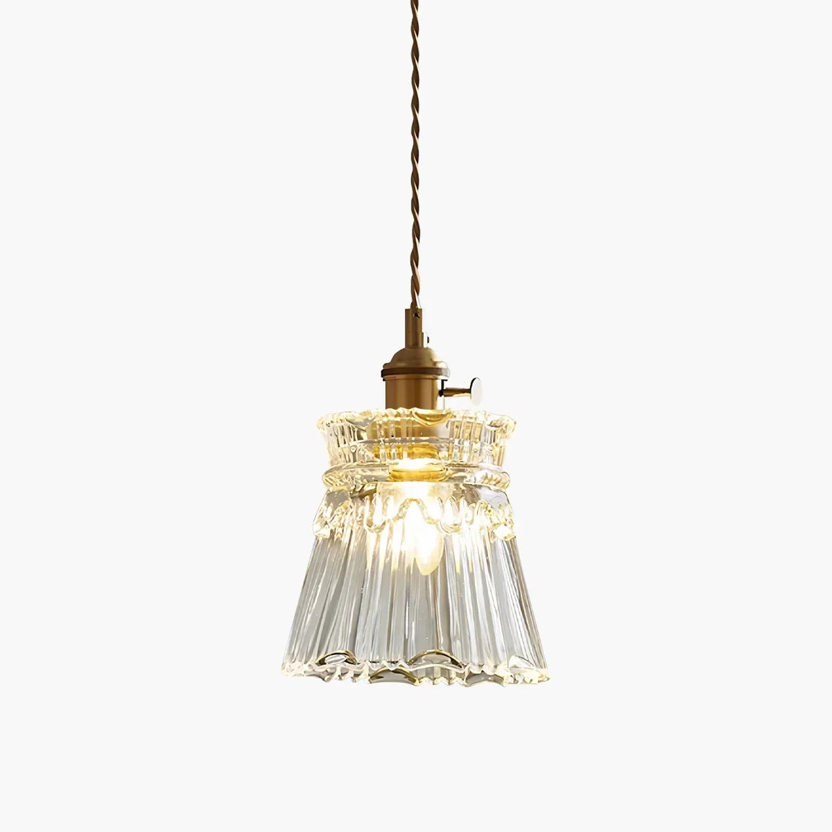 Adjustable Height Pendant Light with Clear Glass Shade Bronze Finish for Dining Table Kitchen Island Living Room Overhead Lighting