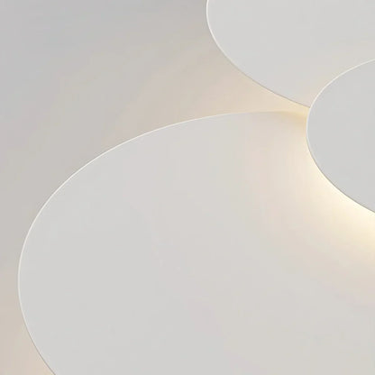 Flush Mount LED Ceiling Light with Rotating Discs White Dimmable Remote Control Modern Fixture for Bedroom Bathroom Living Room Hallway Adju