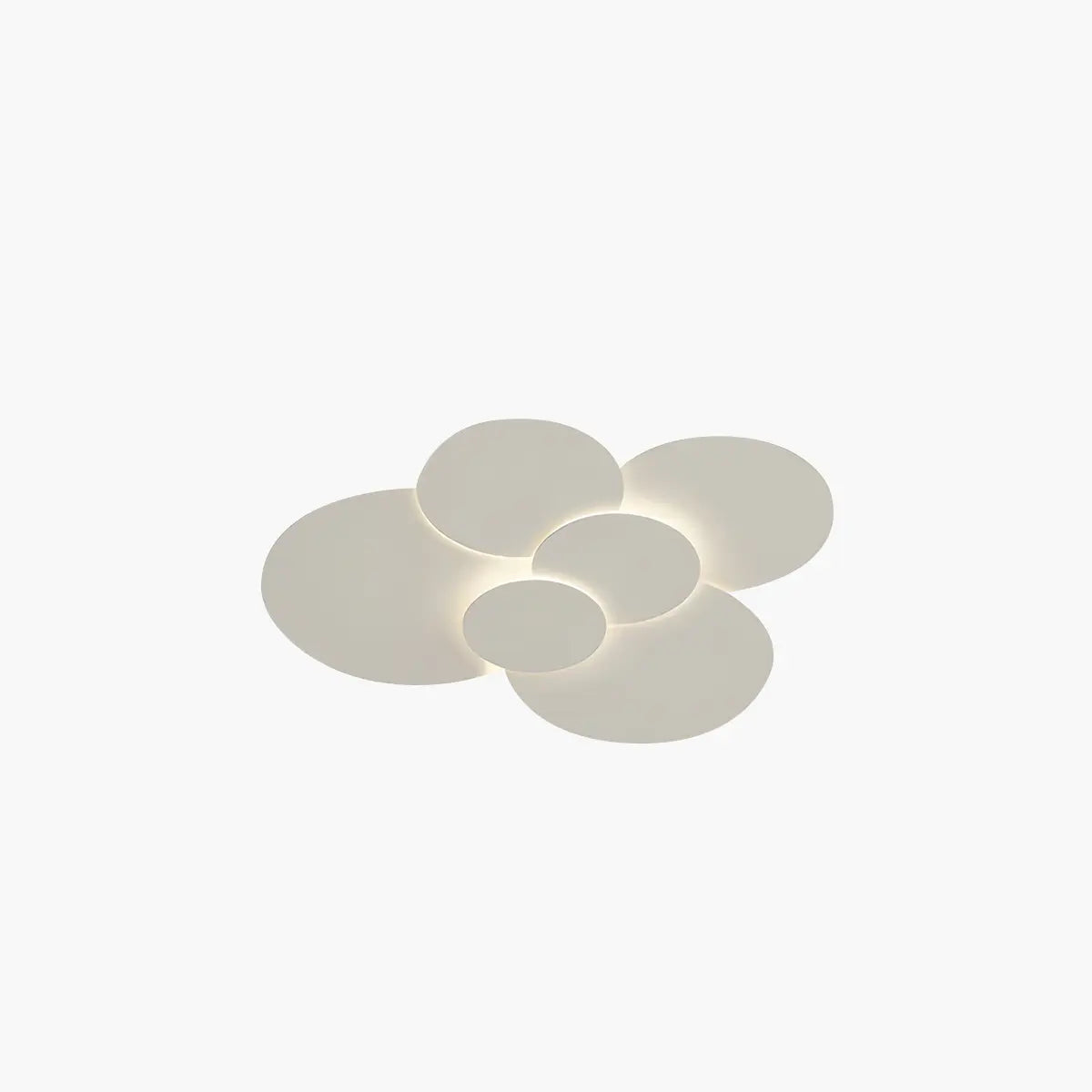 Flush Mount LED Ceiling Light with Rotating Discs White Dimmable Remote Control Modern Fixture for Bedroom Bathroom Living Room Hallway Adju