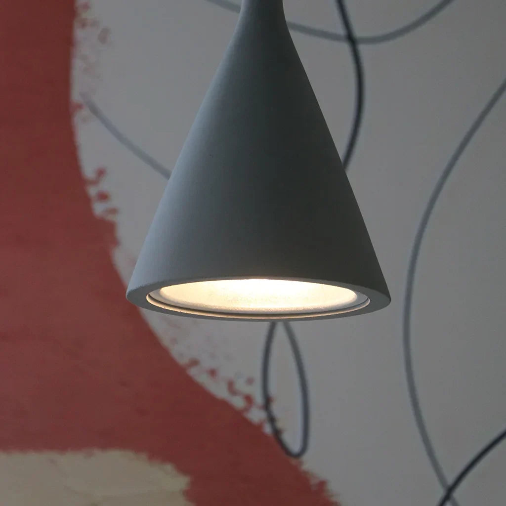 Industrial Concrete Hanging Light 10 in Gray E27 Socket Adjustable Height Ceiling Fixture for Kitchen Island Dining Table Counter Cafe Moder