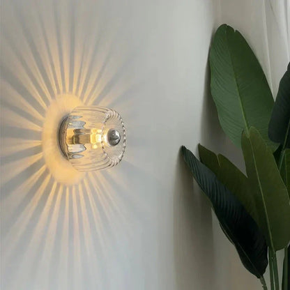 Frosted Glass Wall Sconce with Metal Base for Living Room, Bedroom, Hallway – Modern Minimalist E14 Light Fixture – 6.3 in Globe