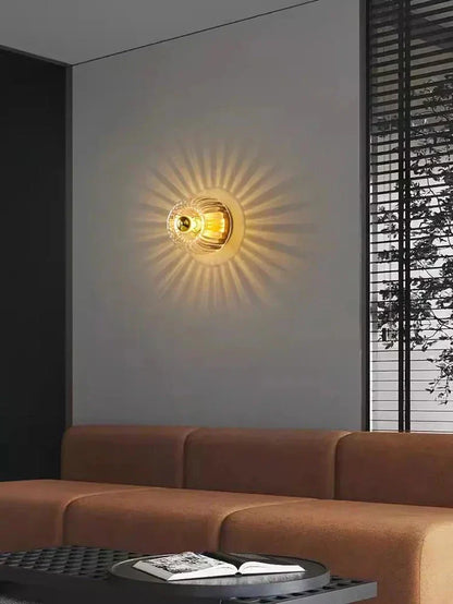Frosted Glass Wall Sconce with Metal Base for Living Room, Bedroom, Hallway – Modern Minimalist E14 Light Fixture – 6.3 in Globe