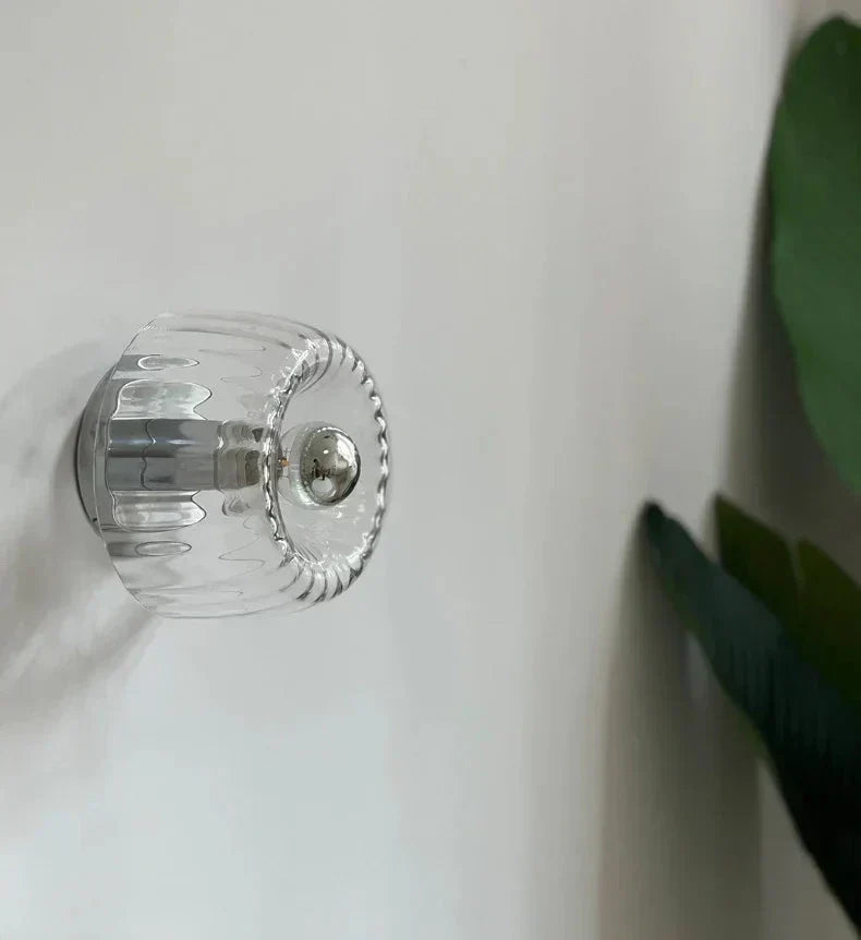Frosted Glass Wall Sconce with Metal Base for Living Room, Bedroom, Hallway – Modern Minimalist E14 Light Fixture – 6.3 in Globe