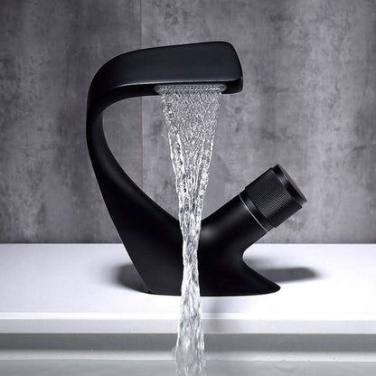 AQUAVEL – Modern Brass Waterfall Basin Mixer for Elegant Bathroom Design