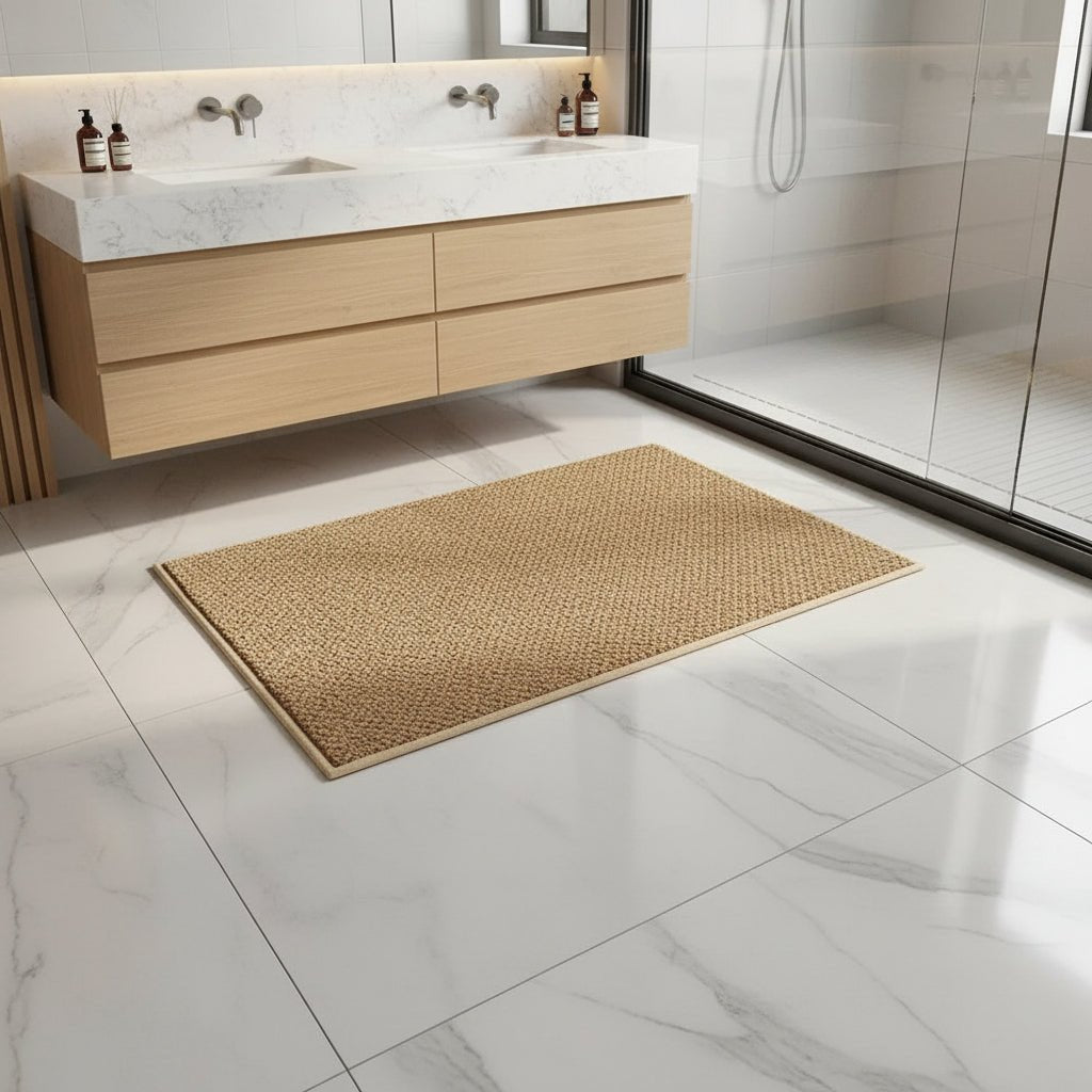Quick-Dry Entryway Mat with Modern Geometric Design for Front Door & Hallway