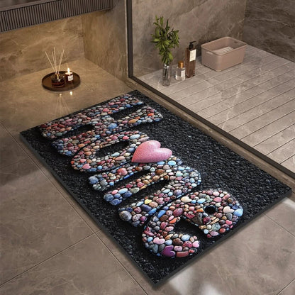 Rapid-Dry Stone Floor Mat 24x35 Inches Non-Slip Absorbent Rug for Shower Bath Entry Kitchen Hallway High-Traffic Wet Areas