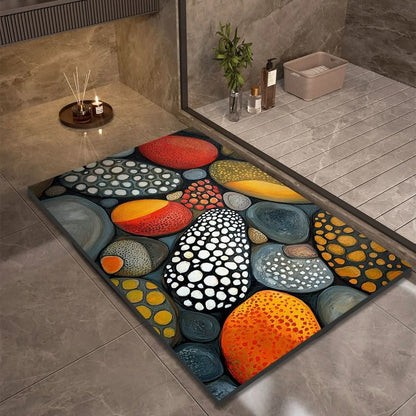 Rapid-Dry Stone Floor Mat 24x35 Inches Non-Slip Absorbent Rug for Shower Bath Entry Kitchen Hallway High-Traffic Wet Areas