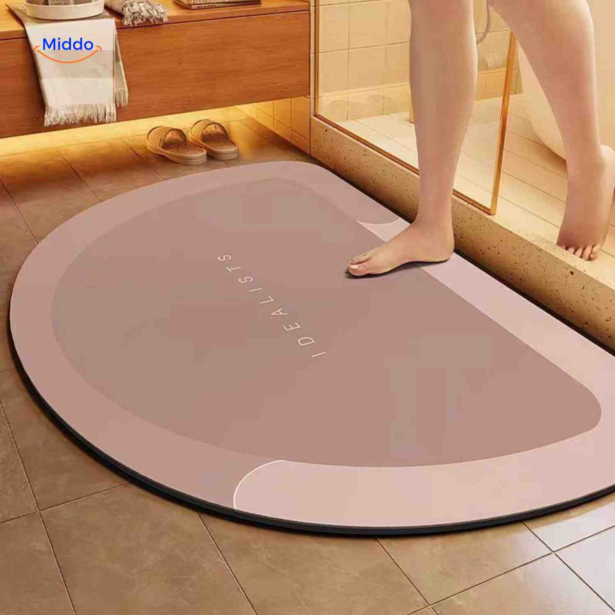 Ultra-Absorbent Diatomaceous Bathroom Mat with Non-Slip Base – Fast-Drying, Soft-Touch Surface for Shower & Tub – Available in